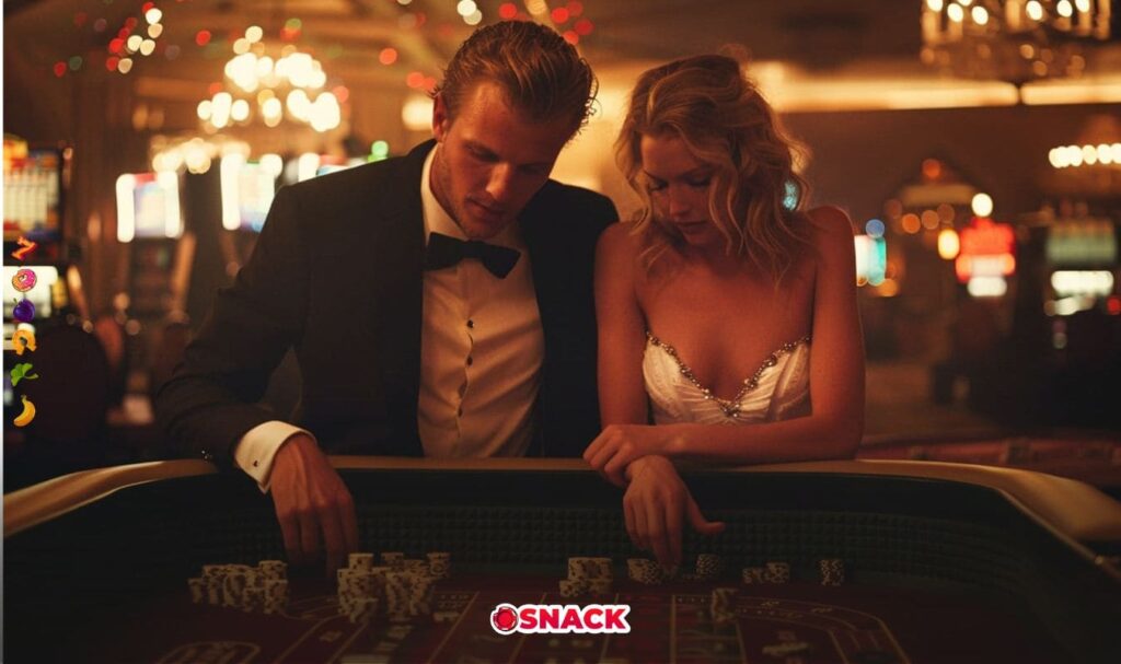 couple playing craps in the casino