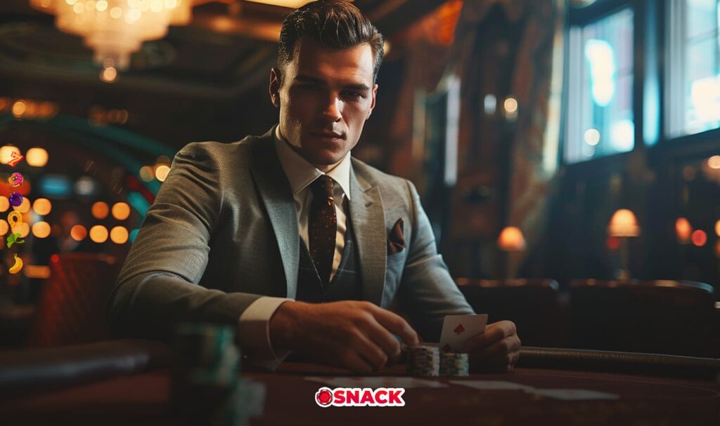 chainlink casino - man playing blackjack
