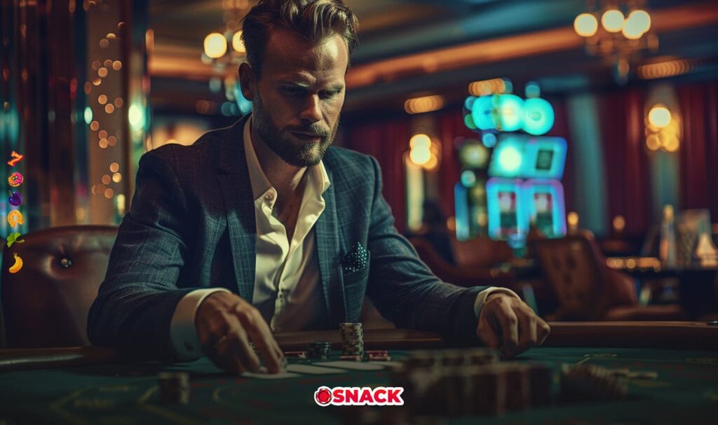 man playing blackjack - polkadot casino